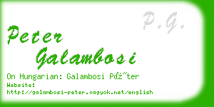 peter galambosi business card